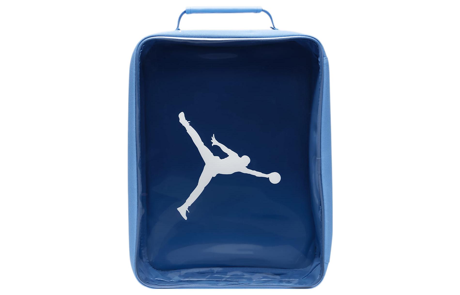 Jordan Zip Closure Polyester Shoe Box Bag, Handbag Regular Unisex Blue