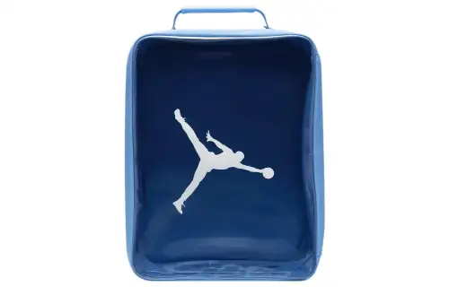 Jordan Zip Closure Polyester Shoe Box Bag, Handbag Regular Unisex Blue