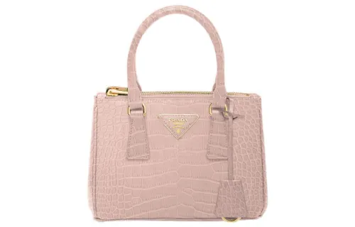 PRADA Galleria Killer Bag Crocodile Leather Shoulder Bag, Crossbody Bag, Handbag Mini Women's Light Pink