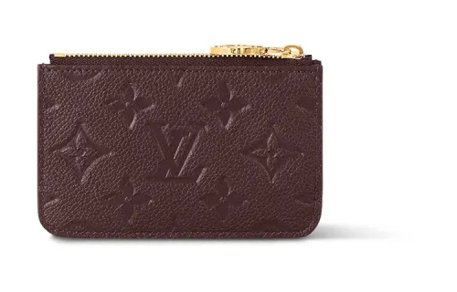 LOUIS VUITTON Cow Leather Card Holder Women's Burgundy