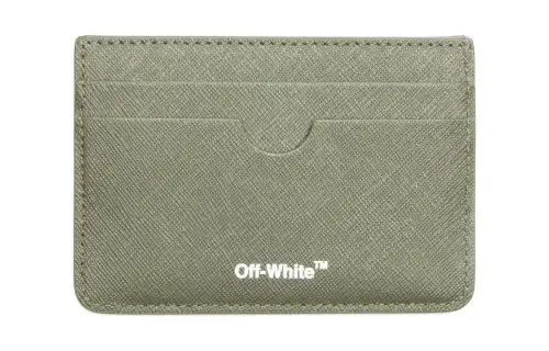 OFF WHITE Card Case Binder Diag Saff Military/White