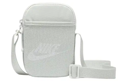 Nike Heritage Nylon With Polyester Shoulder Bag, Crossbody Bag Small Unisex Light Silver
