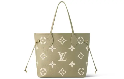 LOUIS VUITTON Neverfull Mm Light Khaki/Cream