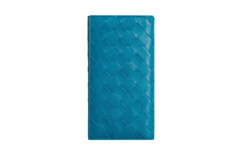Bottega Veneta Cow Leather Wallet Men's Blue Plan Color