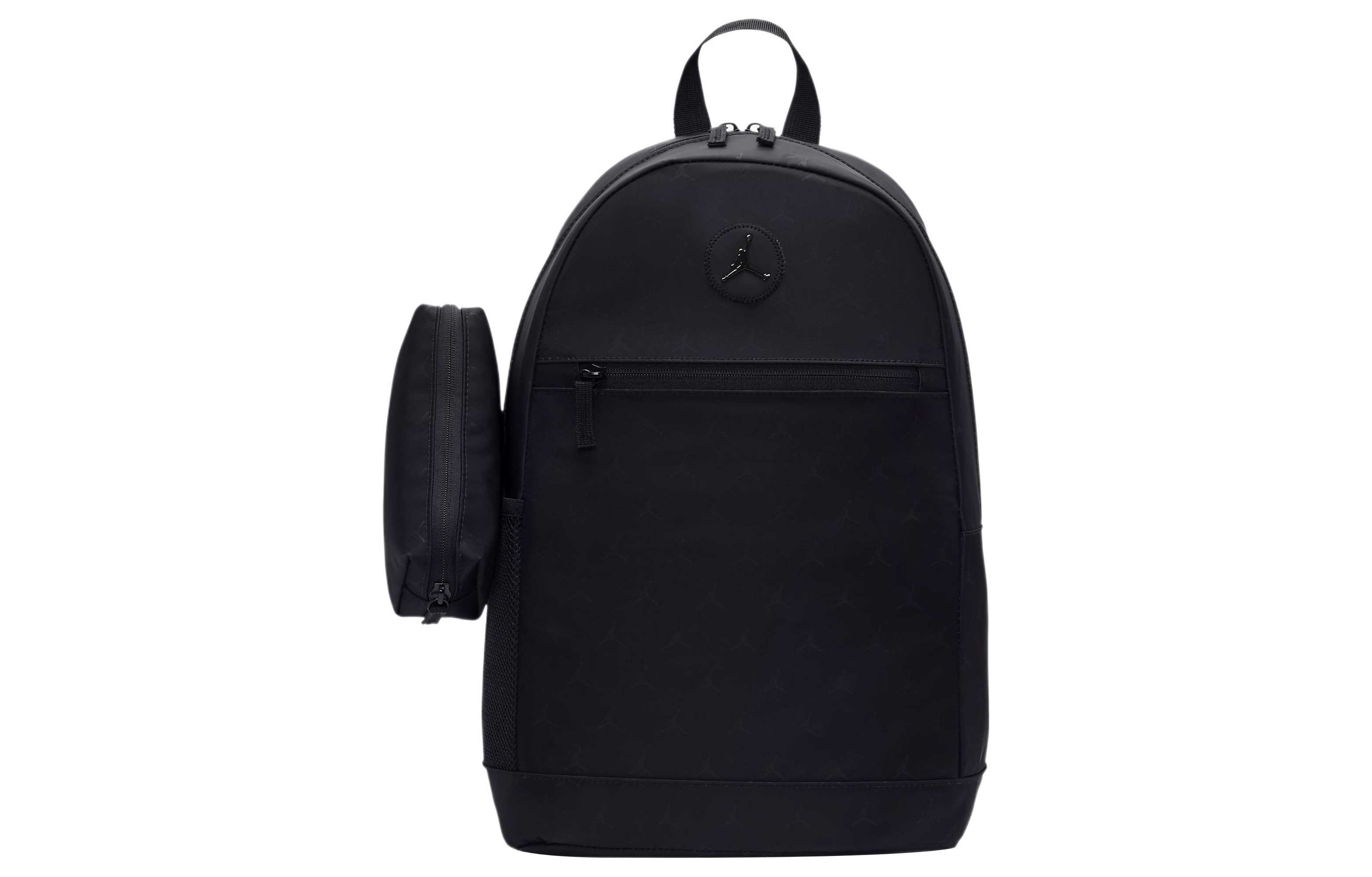 Jordan Zip Closure Polyester Backpack Regular Unisex Black