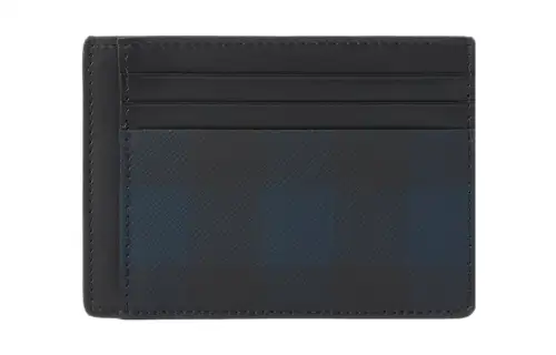 Burberry Calfskin Decoration Card Holder Regular Men's Marine Blue