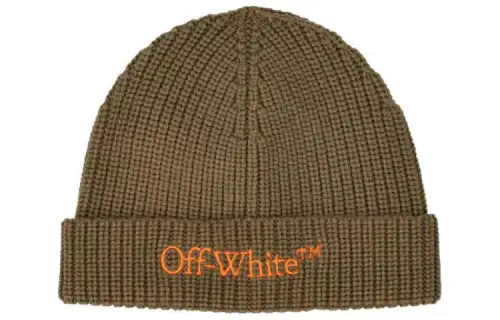 OFF WHITE Wool Beanies Men's Brown
