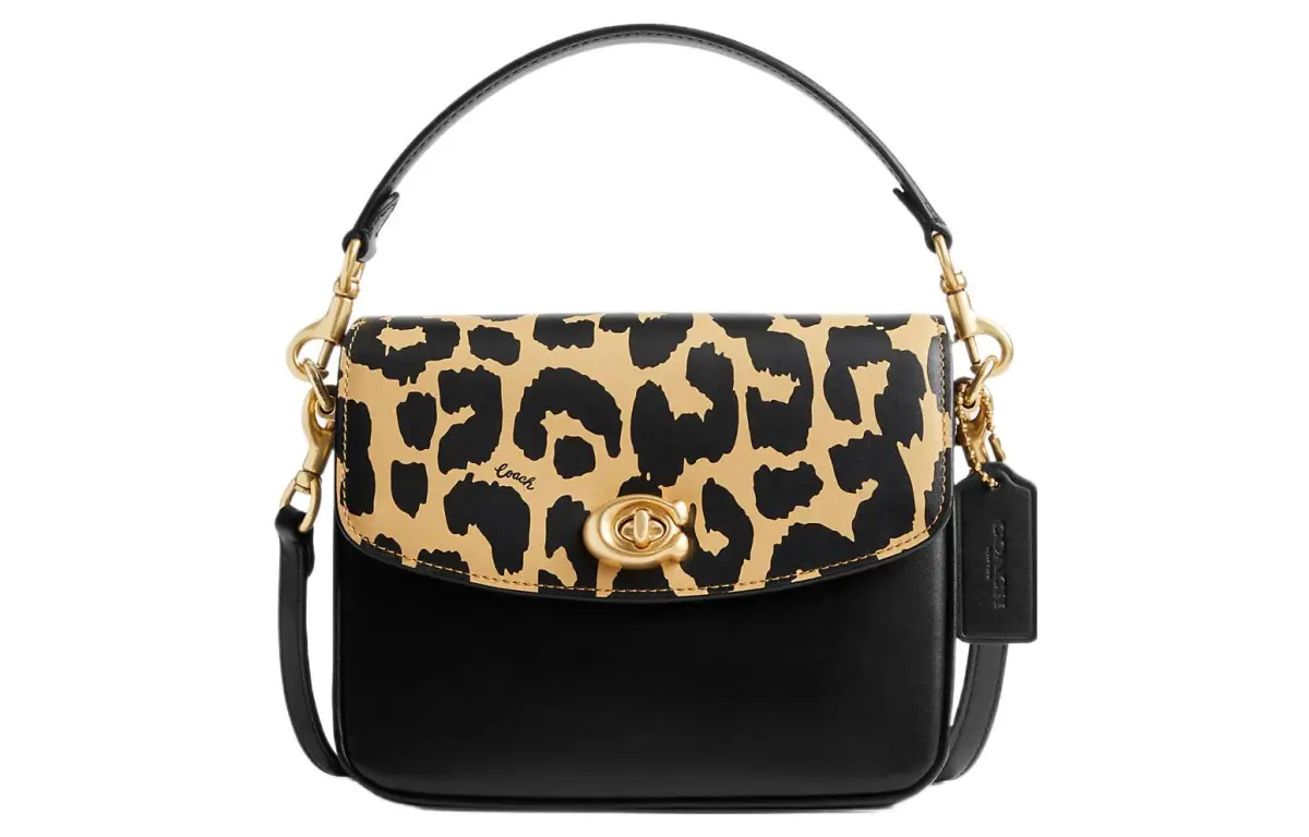 COACH Cassie Calfskin Small Square Bag, Handbag, Shoulder Bag, Crossbody Bag Small Women's Yellow & Black