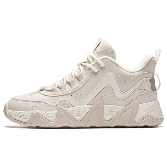 Anta Back Wave 1.0 Cushioned Wear-Resistant Slip-Resistant Low-Top Casual Shoes Men's Ecru