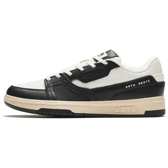 ANTA AOYU Skateboard Shoes Women's Low-Top White Black
