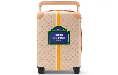 LOUIS VUITTON Coated Canvas With Cow Leather Trim Trolley Bag Men's Orange