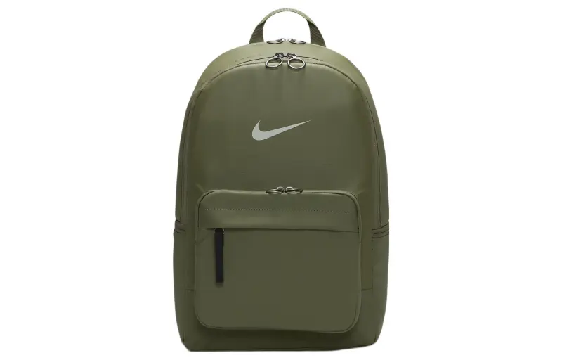 Nike Zip Closure Polyester Backpack Regular Unisex Olive