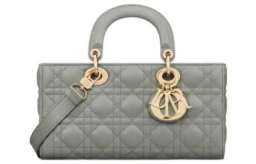 DIOR Lady D Joy Lambskin Handbag, Shoulder Bag, Crossbody Bag, Handbag Medium Women's Gray
