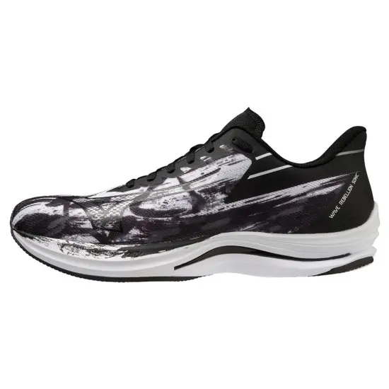 Mizuno Wave Rebellion Sonic 'White Black Paint Stroke'