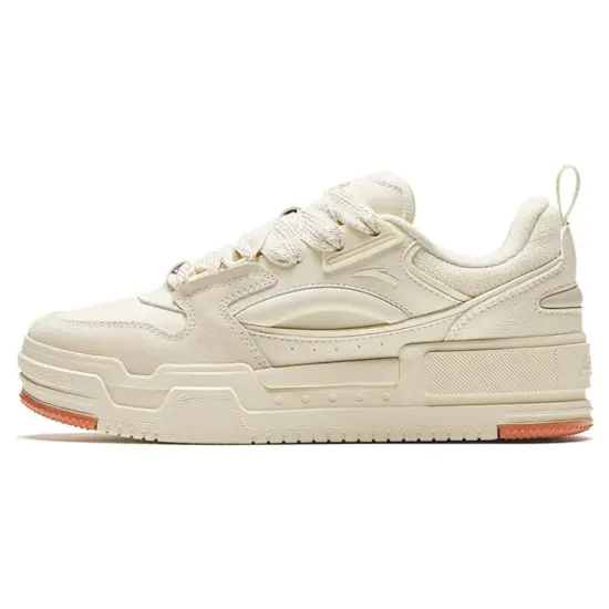 ANTA Skateboard Shoes Women's Low-Top Beige/Orange