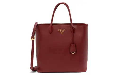 PRADA Cow Leather Tote Bag, Shopping Bag, Shoulder Bag, Crossbody Bag, Handbag Women's Red
