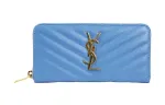 SAINT LAURENT Calfskin Wallet Women's Blue
