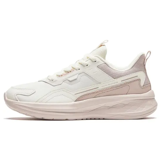 ANTA Running Shoes Women's Low-Top Ivory White/Lotus Grey