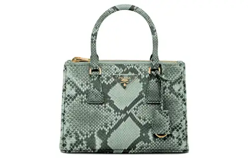 PRADA Galleria Killer Bag Python Skin Shoulder Bag, Crossbody Bag, Handbag Small Women's Light Green