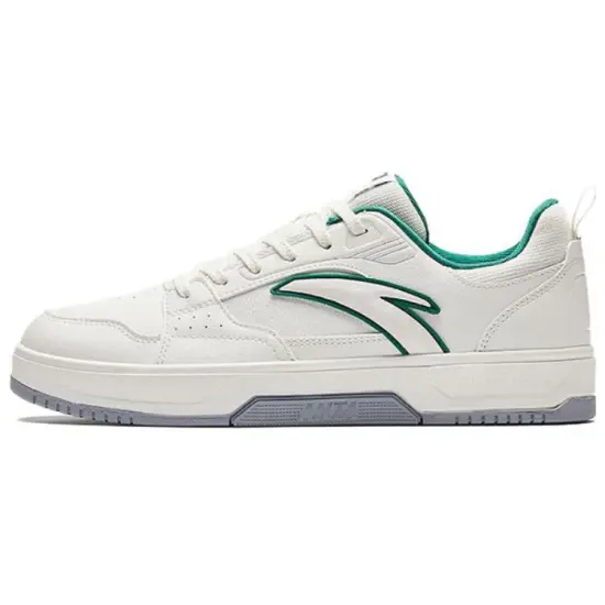 Anta Anti-Slip Wear-Resistant Low-Top Skateboard Shoes Men's White Green