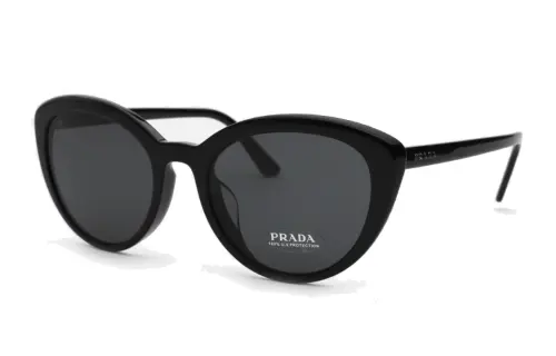 PRADA Acetate Irregular Shape Sunglasses Unisex Black