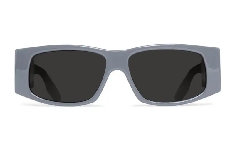 Balenciaga Nylon Irregular Shape Sunglasses Women's Gray