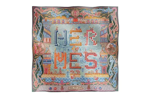 HERMES Detail Scarves Unisex Multicolor