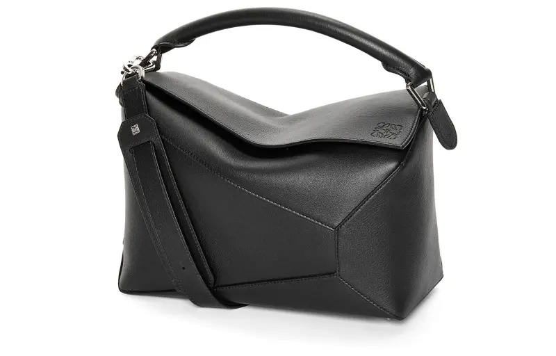 LOEWE Puzzle Cow Leather Puzzle Bag, Shoulder Bag, Crossbody Bag, Handbag Regular Women's Black