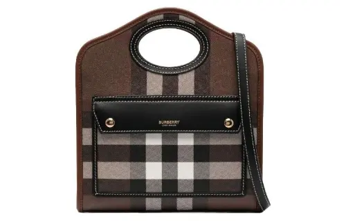 Burberry Cotton Shoulder Bag, Crossbody Bag, Handbag Women's Brown