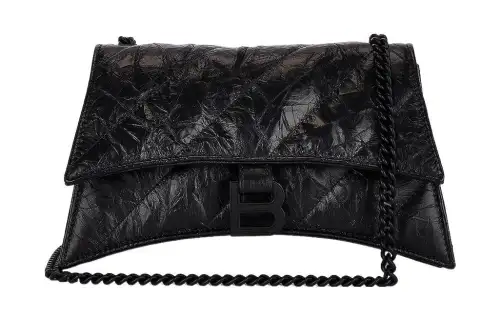 Balenciaga Crush Leather Chain Bag, Crossbody Bag, Shoulder Bag Women's Black