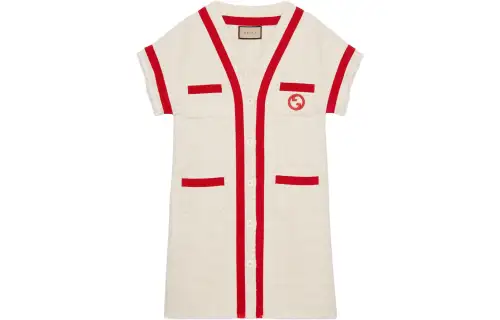 GUCCI Short Sleeved Dress Women's Beige