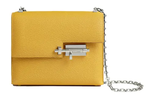 HERMES Verrou Mysore Goat Skin Crossbody Bags Women's Sun Orange
