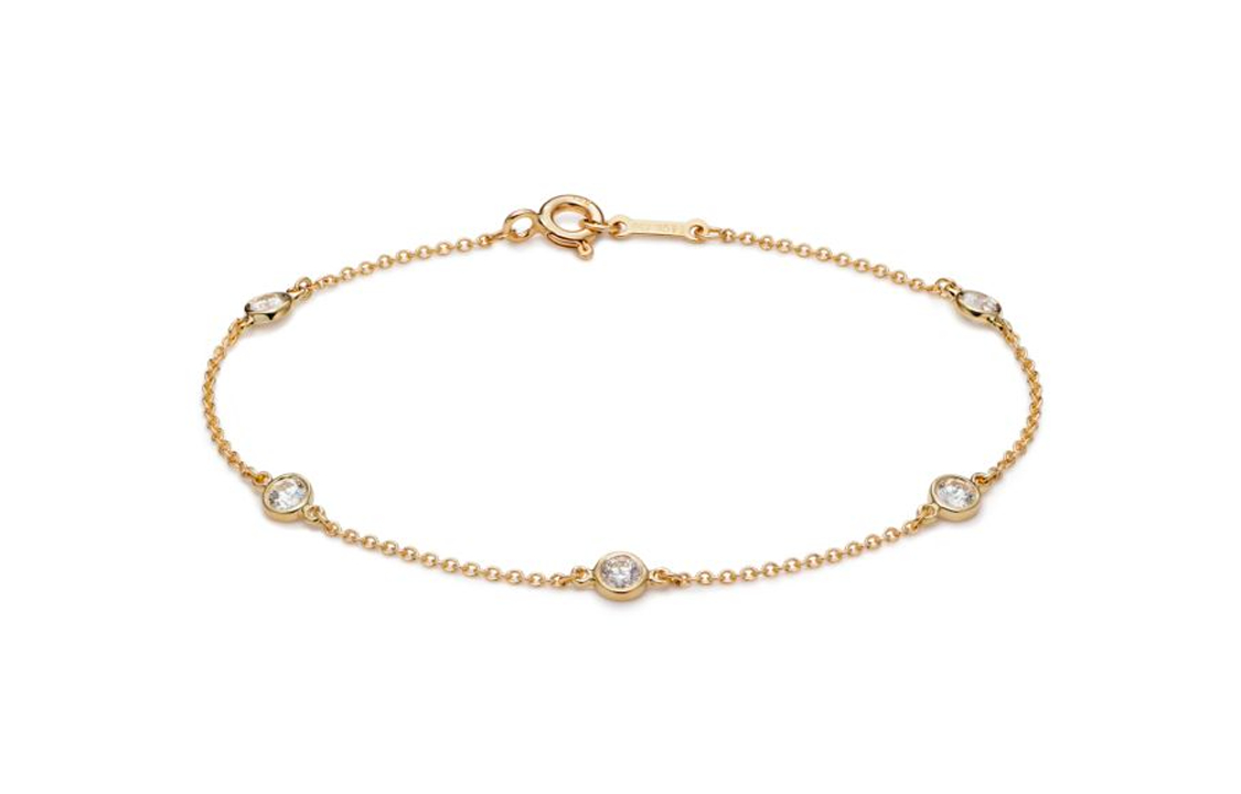 TIFFANY & CO. Tiffany, diamond stone inlay, golden bracelet