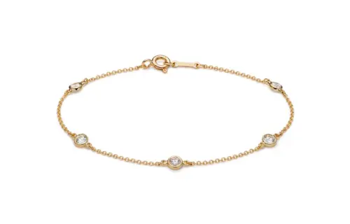 TIFFANY & CO. Tiffany, diamond stone inlay, golden bracelet