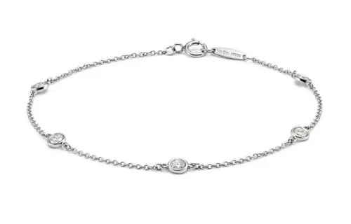 TIFFANY & CO. Tiffany Diamonds by the Yard™ Series Set with Round Diamonds Platinum 950 Bracelet Women’s Silver
