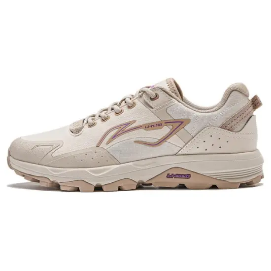 LiNing Gundam Wear resistant And Lightweight Low Top Running Shoes Women's Gray Brown