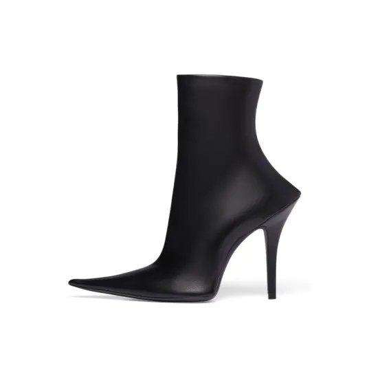 Balenciaga Witch 110mm Booties Black Sheepskin Women's
