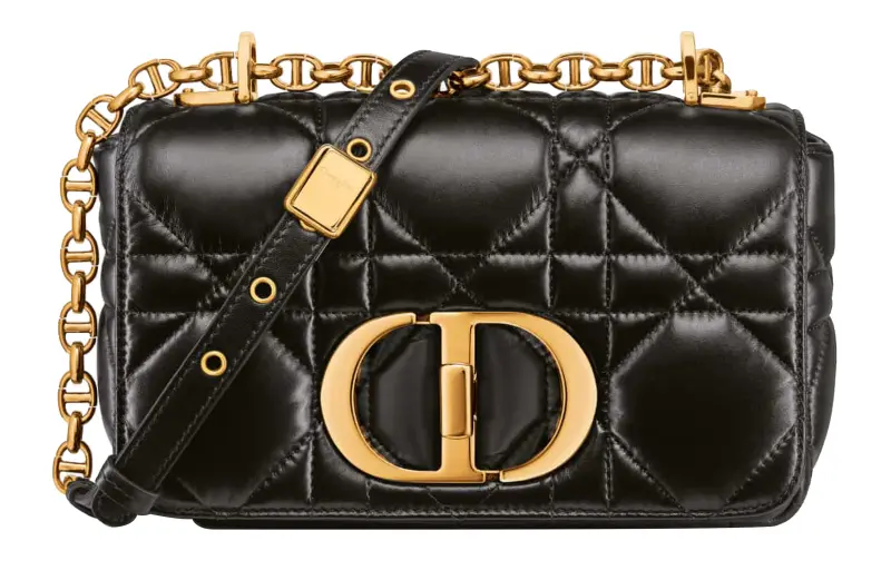DIOR Caro Cow Leather Clutch, Shoulder Bag, Crossbody Bag Small Women's Black