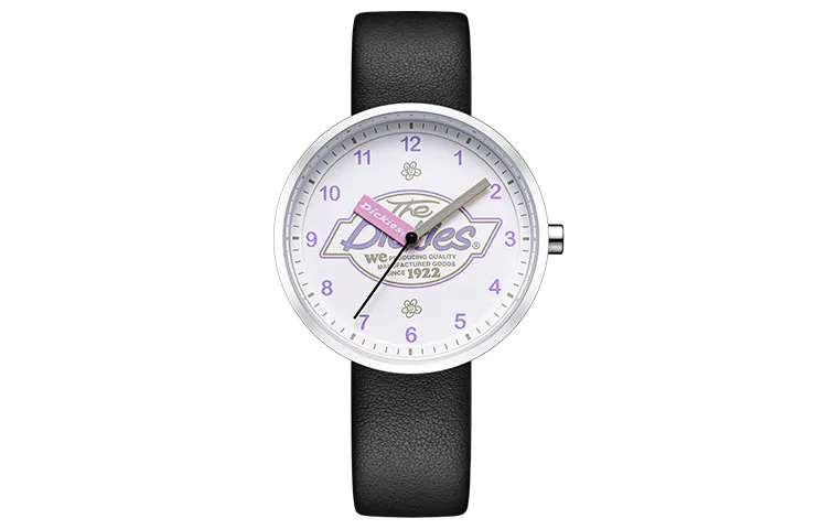 Dickies Wrist Watches Quartz Movement Leather Strap 34mm White Dial Women's Watch
