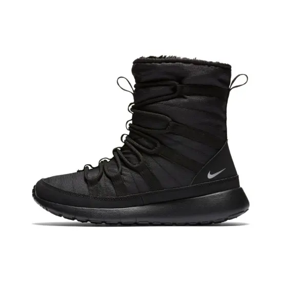 Nike Roshe One Hi Black Metallic Silver GS