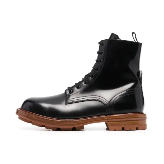 Alexander McQueen Leather Boots Black Brown