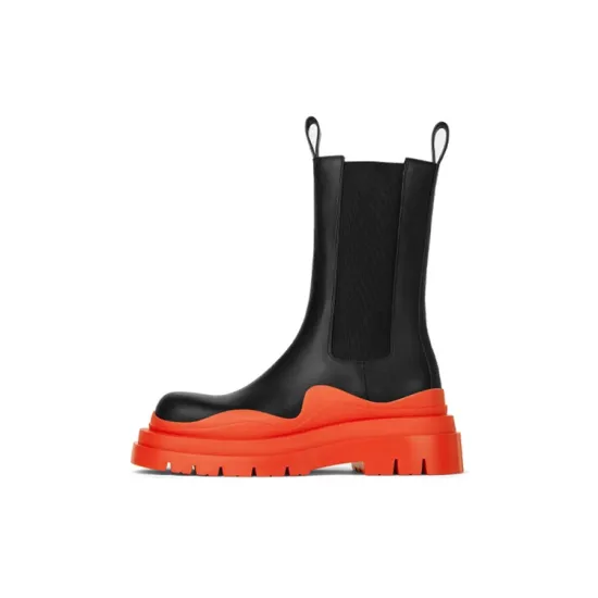 Bottega Veneta Bottega Venetta Tire Boot Black Orange