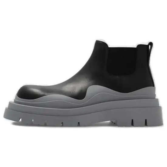 Bottega Veneta Tire Ankle Chelsea Boot Black Vapor