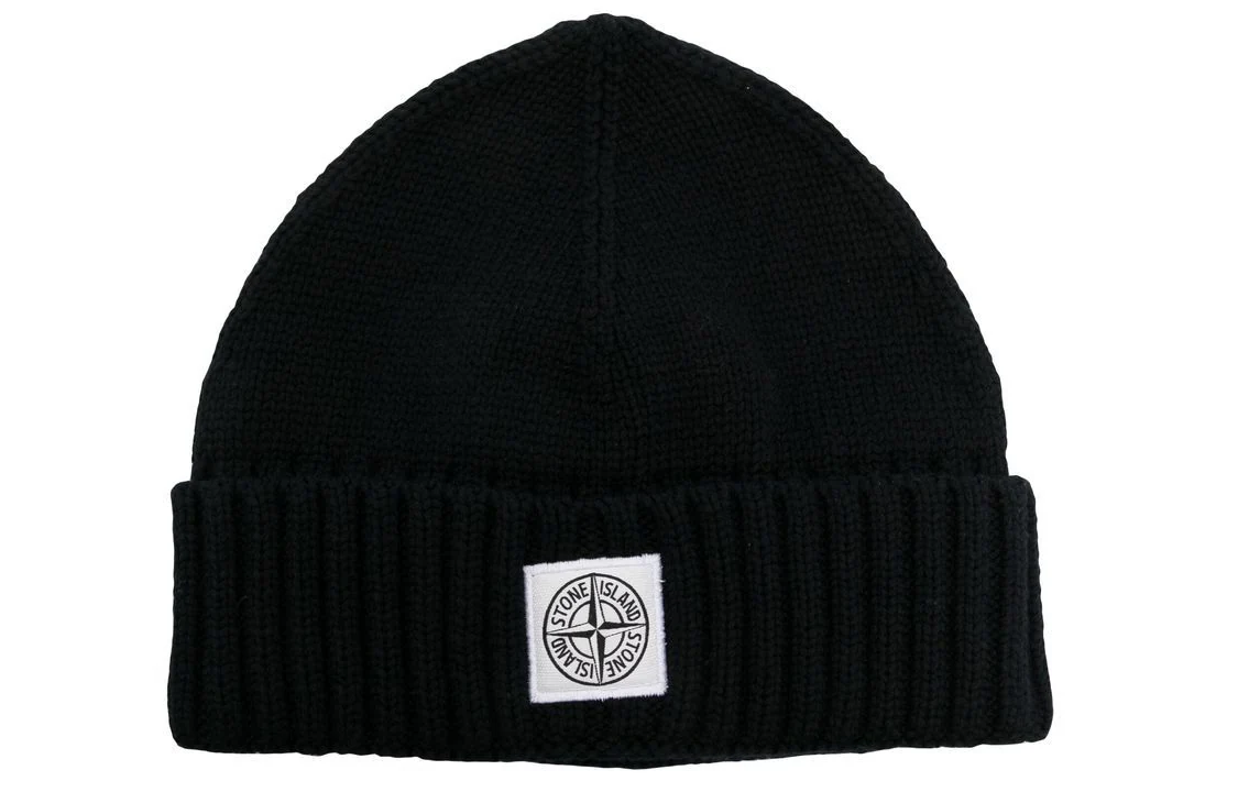 STONE ISLAND Junior Logo patch Fine knit Beanie
