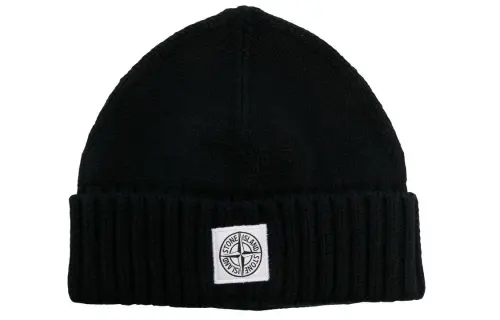 STONE ISLAND Junior Logo patch Fine knit Beanie