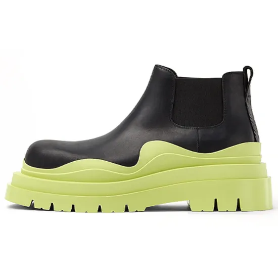 Bottega Veneta Chelsea Boots Men Black/Cyan