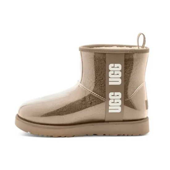 UGG CLASSIC CLEAR MINI Snow Boots Women's Natural/maroon