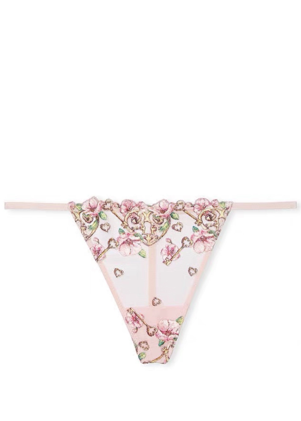 Женские трусы Victoria's Secret (шампань с вышивкой)