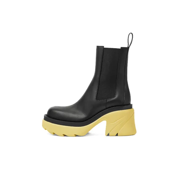 Bottega Veneta Flash Platform Ankle Boot Black Lemonade Women's