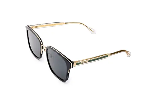 GUCCI Unisex Sunglasses With Gold And Crystal Frame